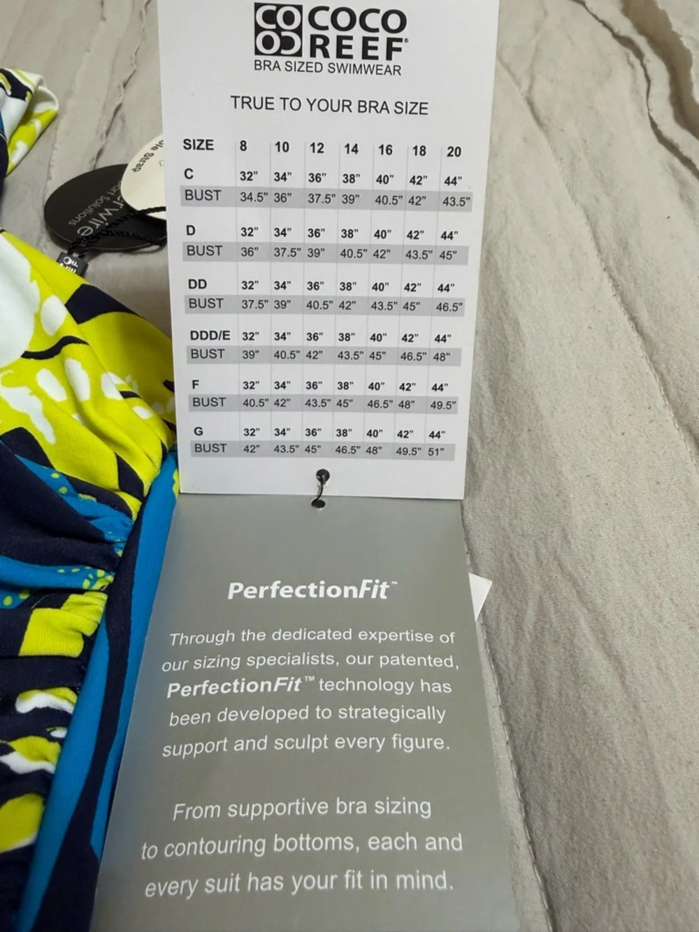 COCO REEF Charisma Underwire Shirred Bandeau Tankini Top size 40D - Picture 7 of 7